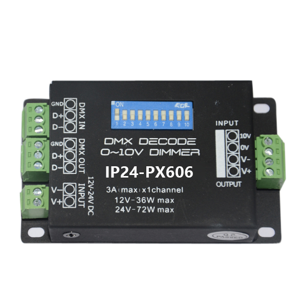 36~72W 3A1ch CV DMX Decoder IP24-PX606