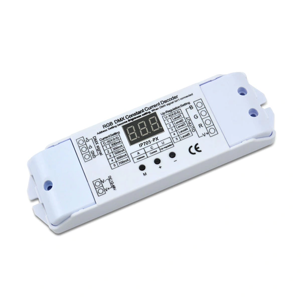 200mA to 1600mA4ch 12-50VDC Connector Button CC DMX Decoder IP707-PX