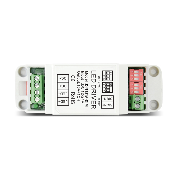 product-IPON LED-12-24VDC 15A1ch CV 0-10V Dimmer DIN151A-DIM-img